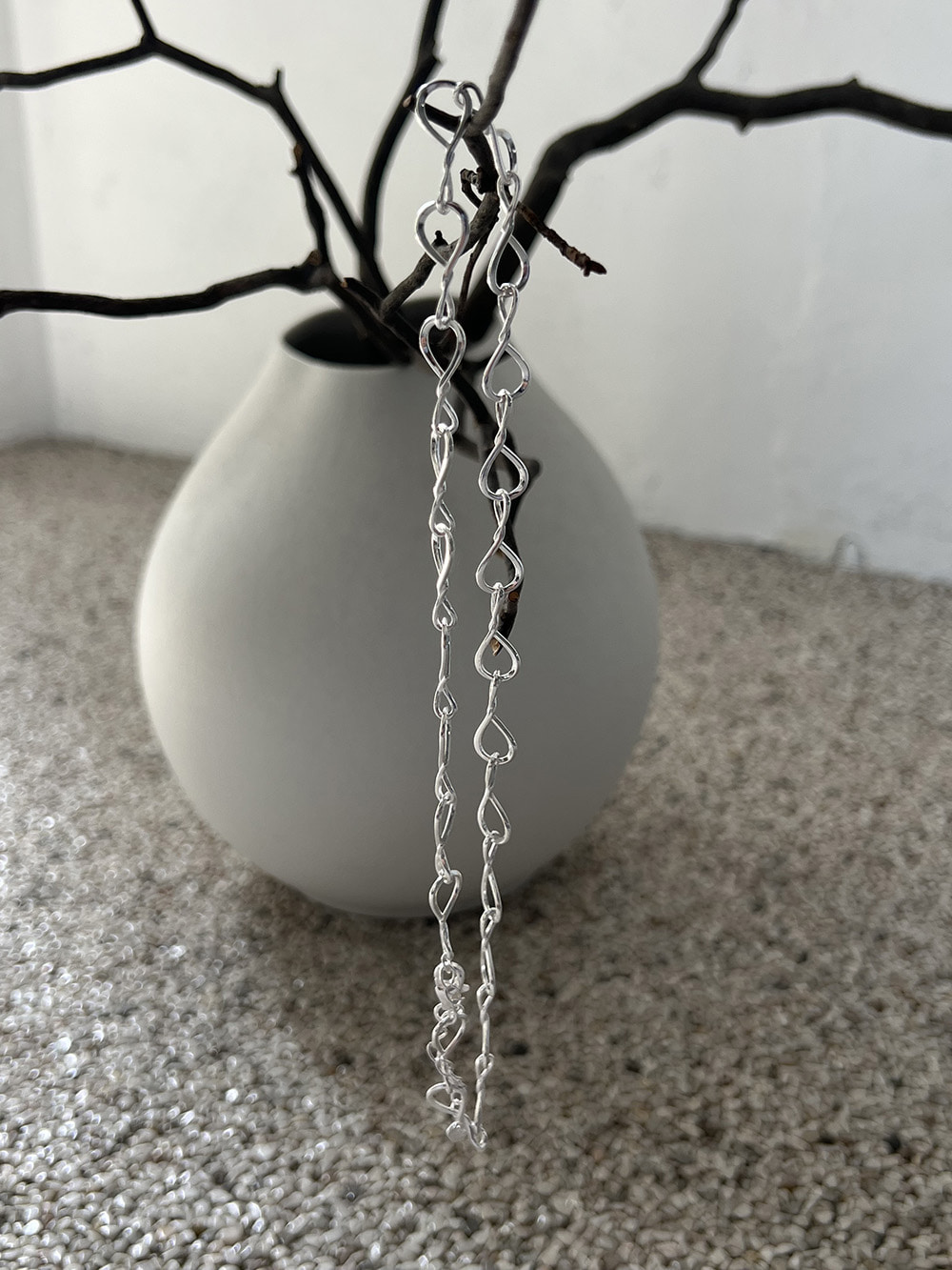 [92.5 silver] Kisses chain necklace