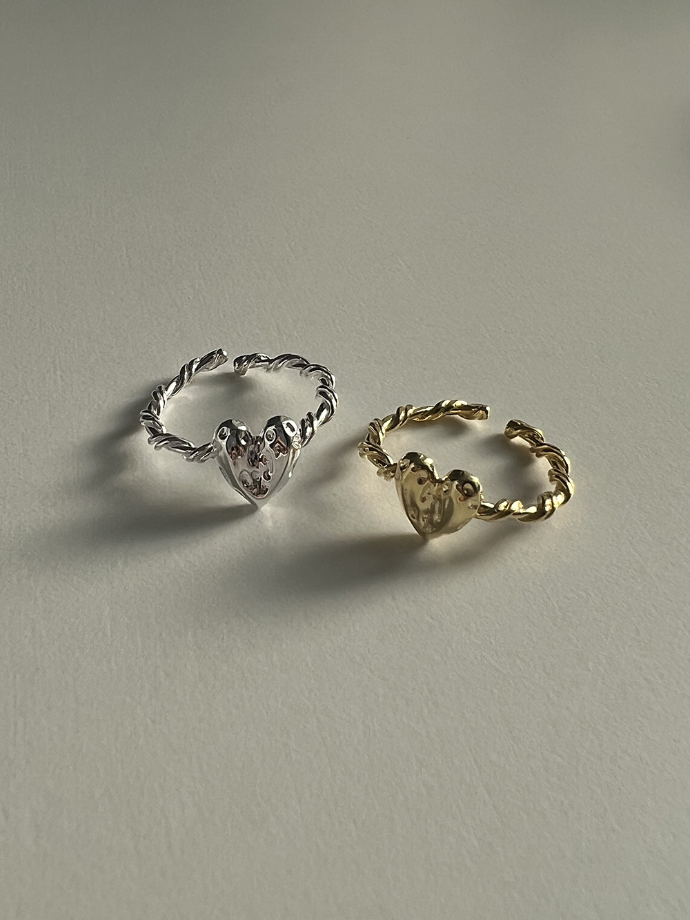 [92.5silver] Touch heart ring (2color)