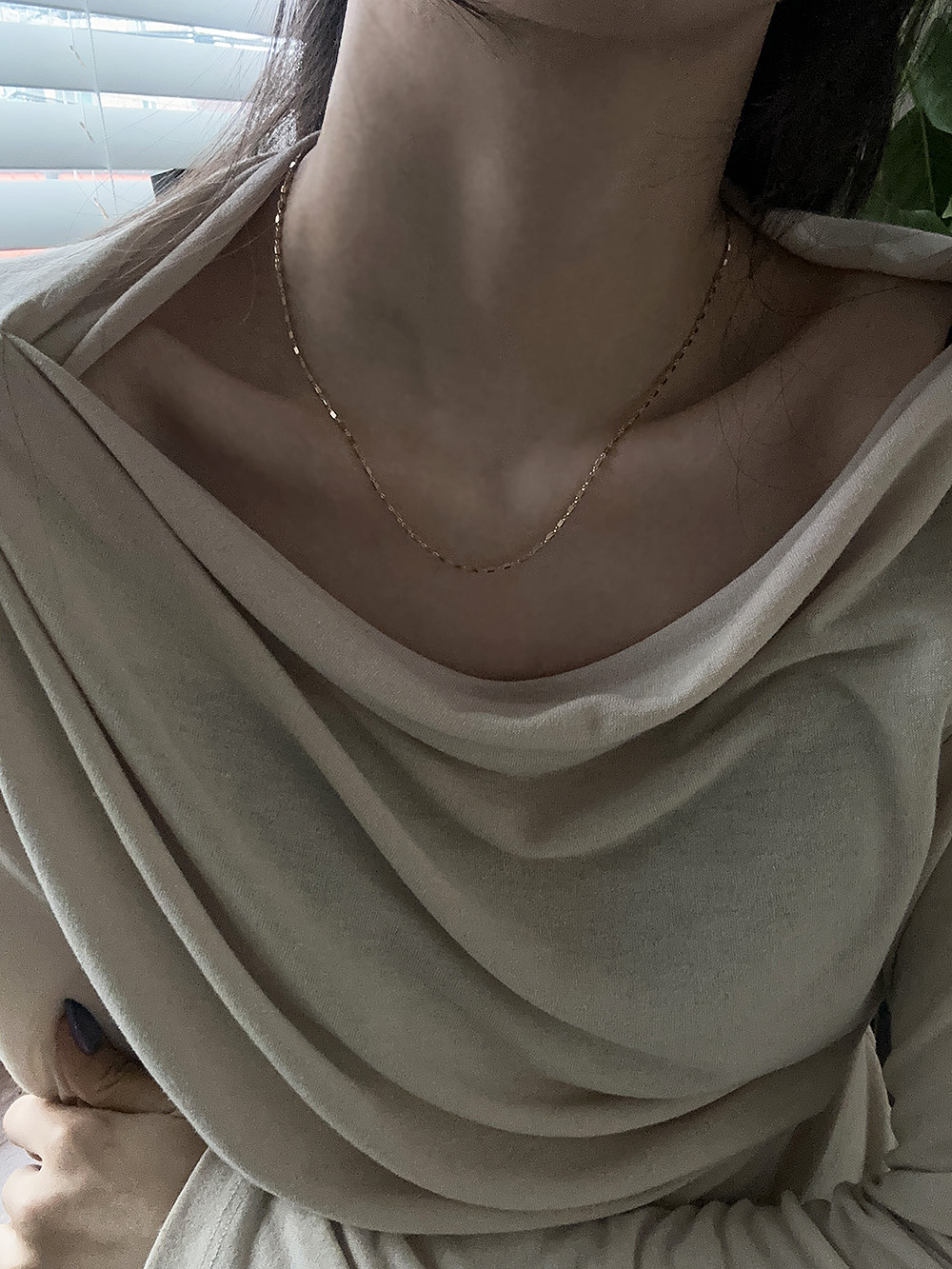 [92.5silver] Block chain necklace (2color)